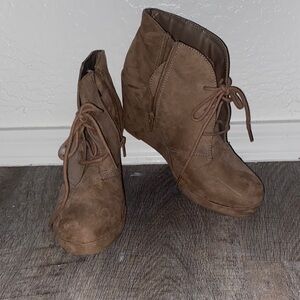 Merona Tan Wedge Ankle Boots